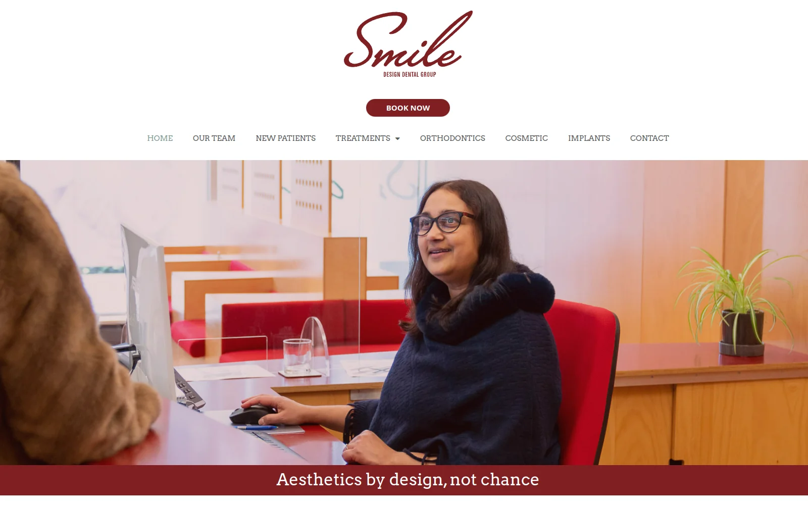 Smile Design Dental Group website homepage