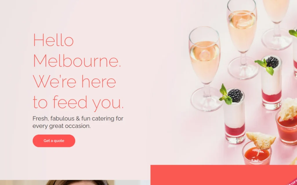 Social Catering Co website homepage